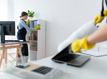 people taking care office cleaning